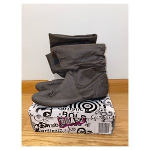 Gray Mid-Calf Boots
